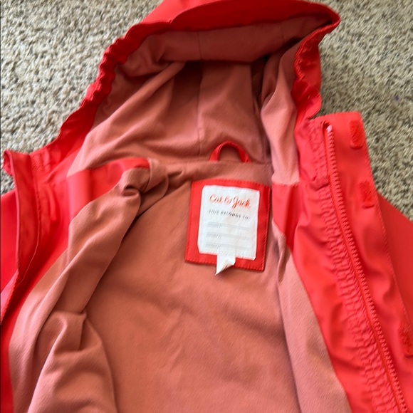 Cat & Jack toddler unisex Red Hooded Rain Jacket size 4T - Picture 5 of 6